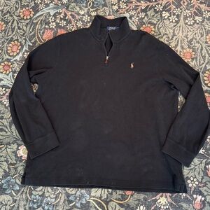Polo Ralph Lauren Black Quarter-Zip Pullover Size XL
